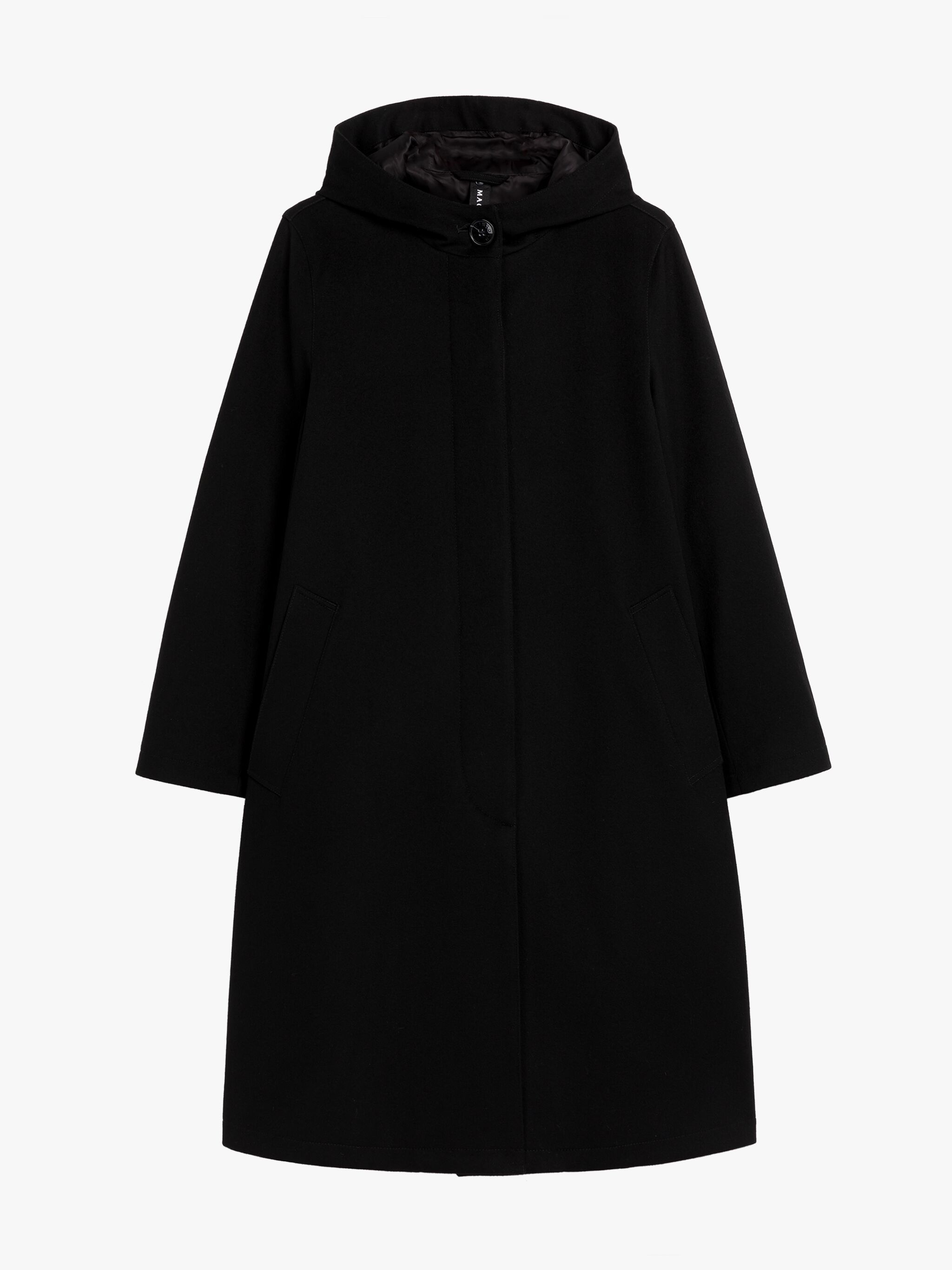 INNES BLACK STORM SYSTEM WOOL HOODED COAT - 4