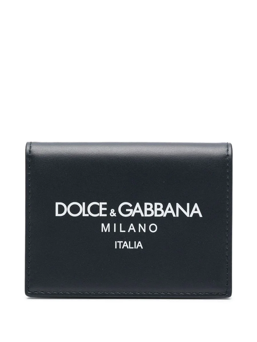 DOLCE & GABBANA LEATHER WALLET WITH LOGO PRINT - 1