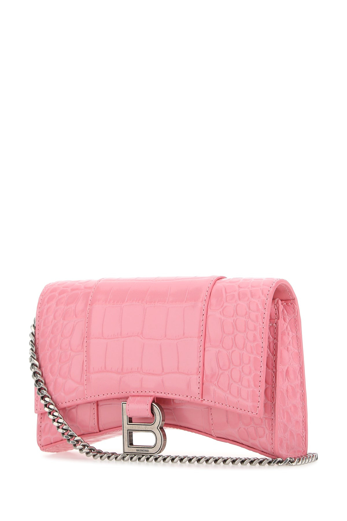 Pink leather Hourglass clutch - 2