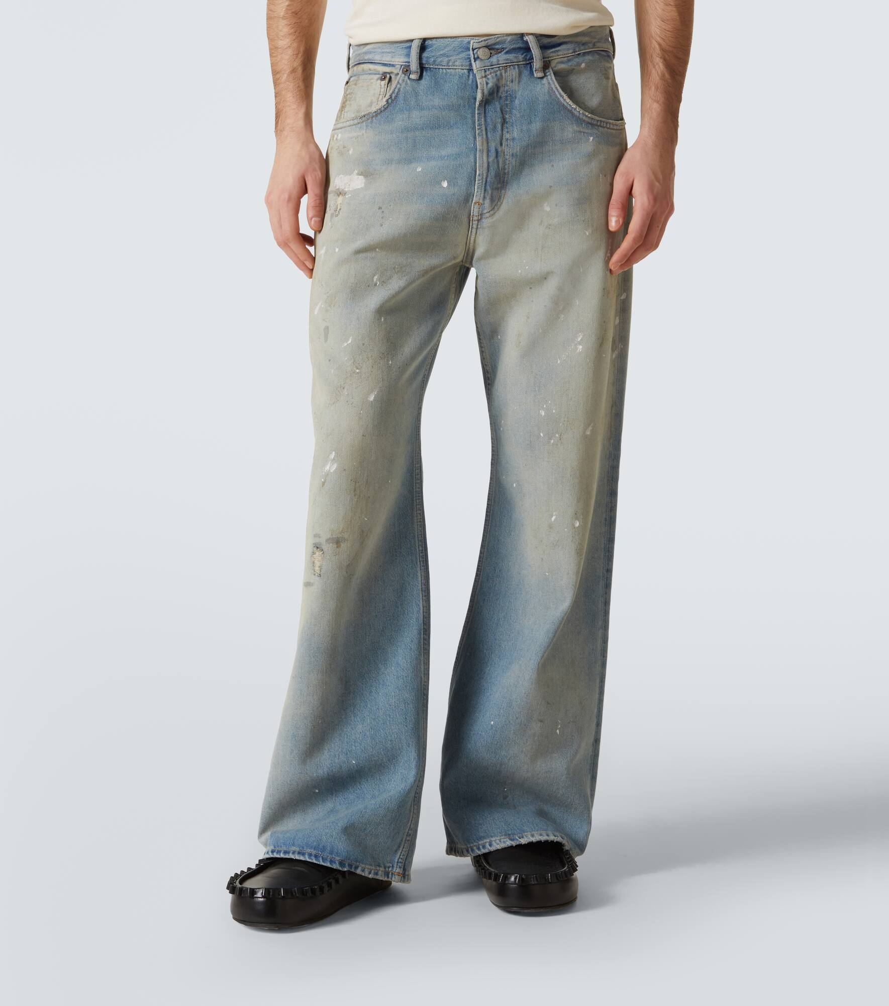 High-rise printed wide-leg jeans - 3
