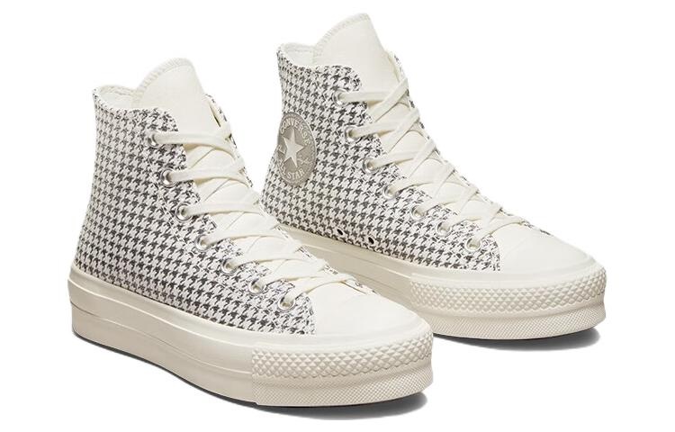 (WMNS) Converse Chuck Taylor All Star Lift Platform High 'Houndstooth Shine - Egret Pure Silver' A04 - 3