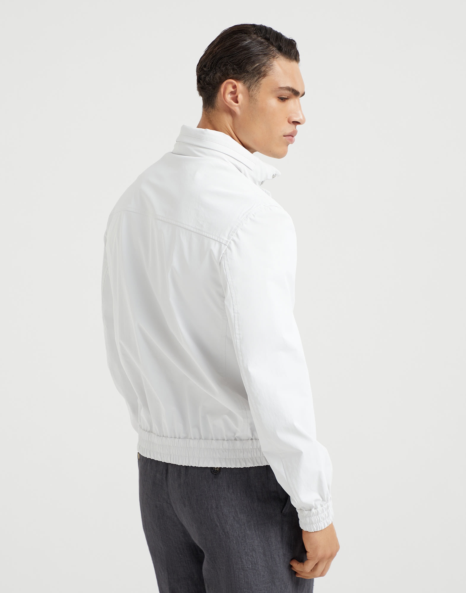 Water-resistant bonded cotton unlined outerwear jacket with packable hood - 2