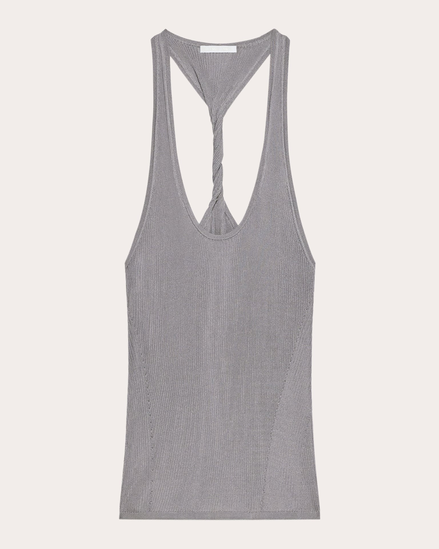 Rib Knit Twisted Racerback Tank Top - 6