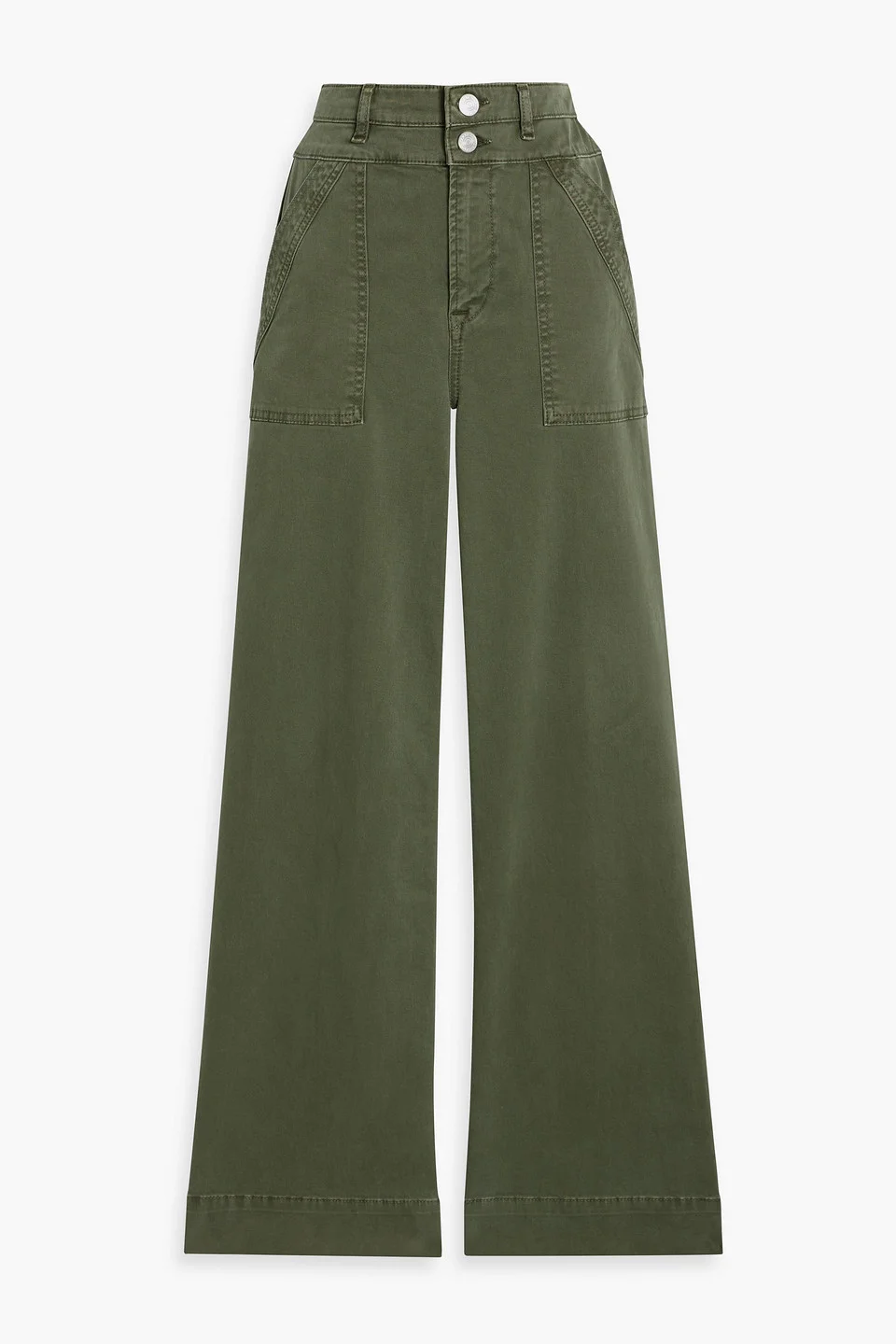 Le Slim Palazzo cotton-blend twill wide-leg pants - 1