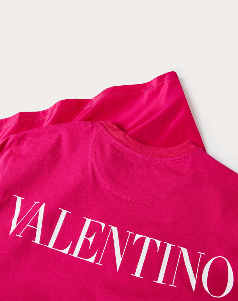 CREWNECK COTTON T-SHIRT WITH WASHED TAFFETA PANEL 3