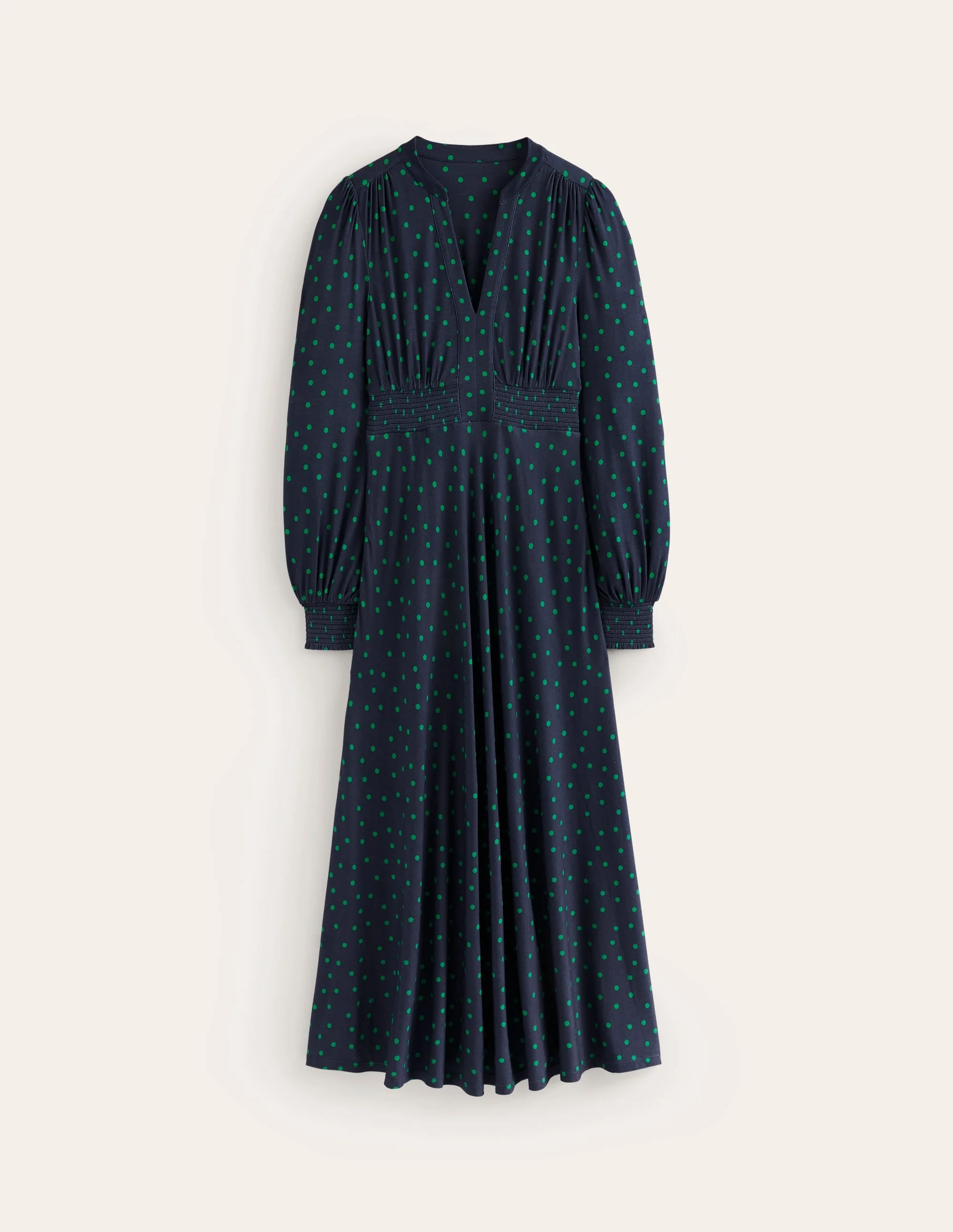 Georgia Jersey Midi Dress-Navy, Sparse Spot - 1