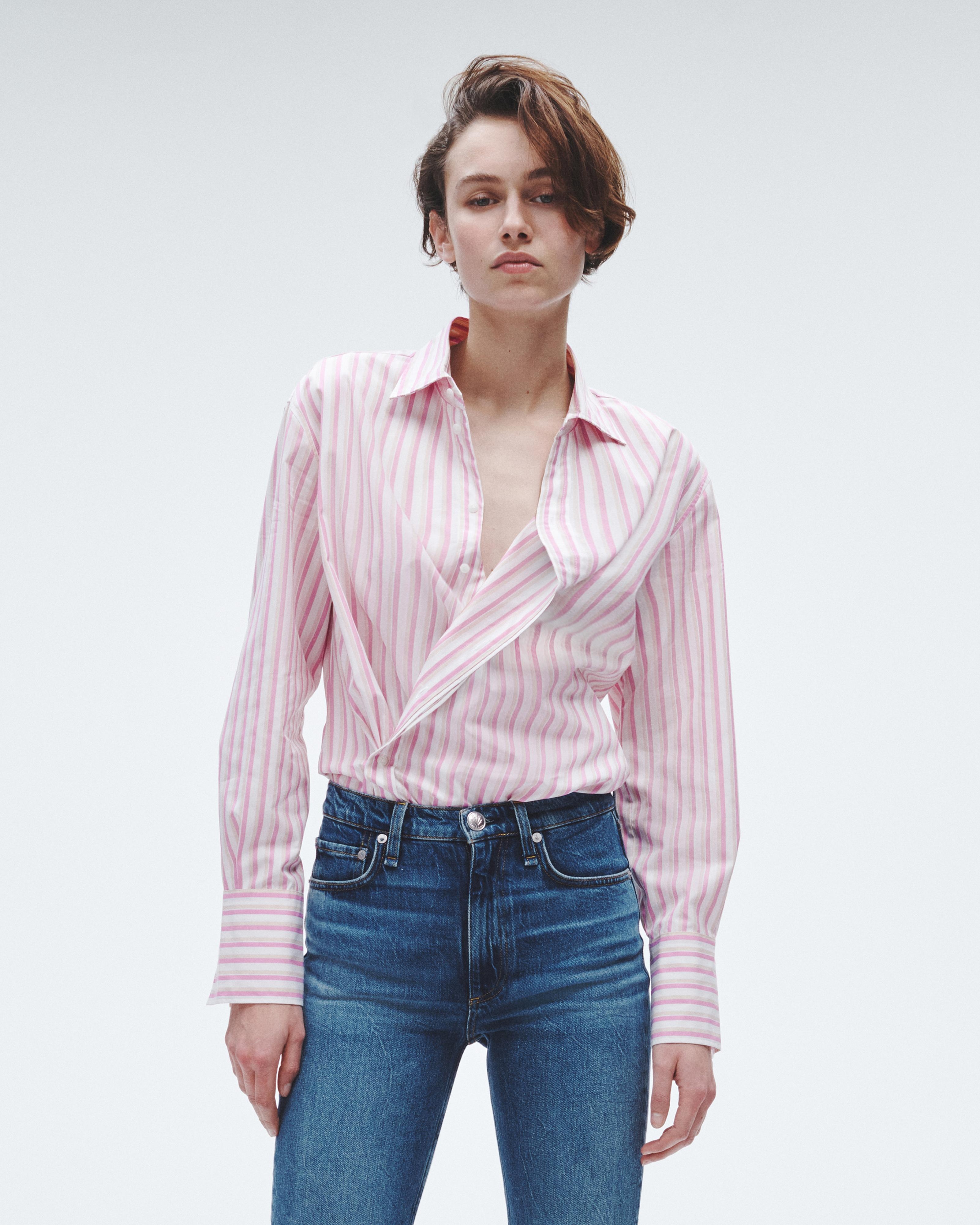 Indiana Striped Cotton Poplin Shirt
Relaxed Fit Button Down - 2