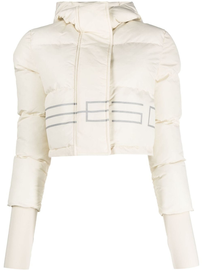 logo-print padded bomber jacket 1