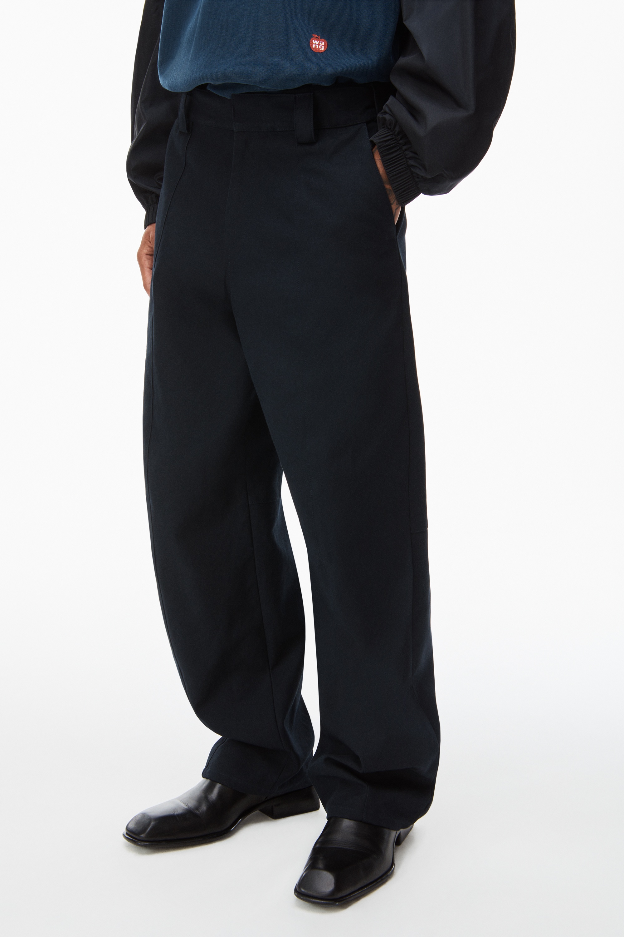 elasticated tailored trouser in twill - 3