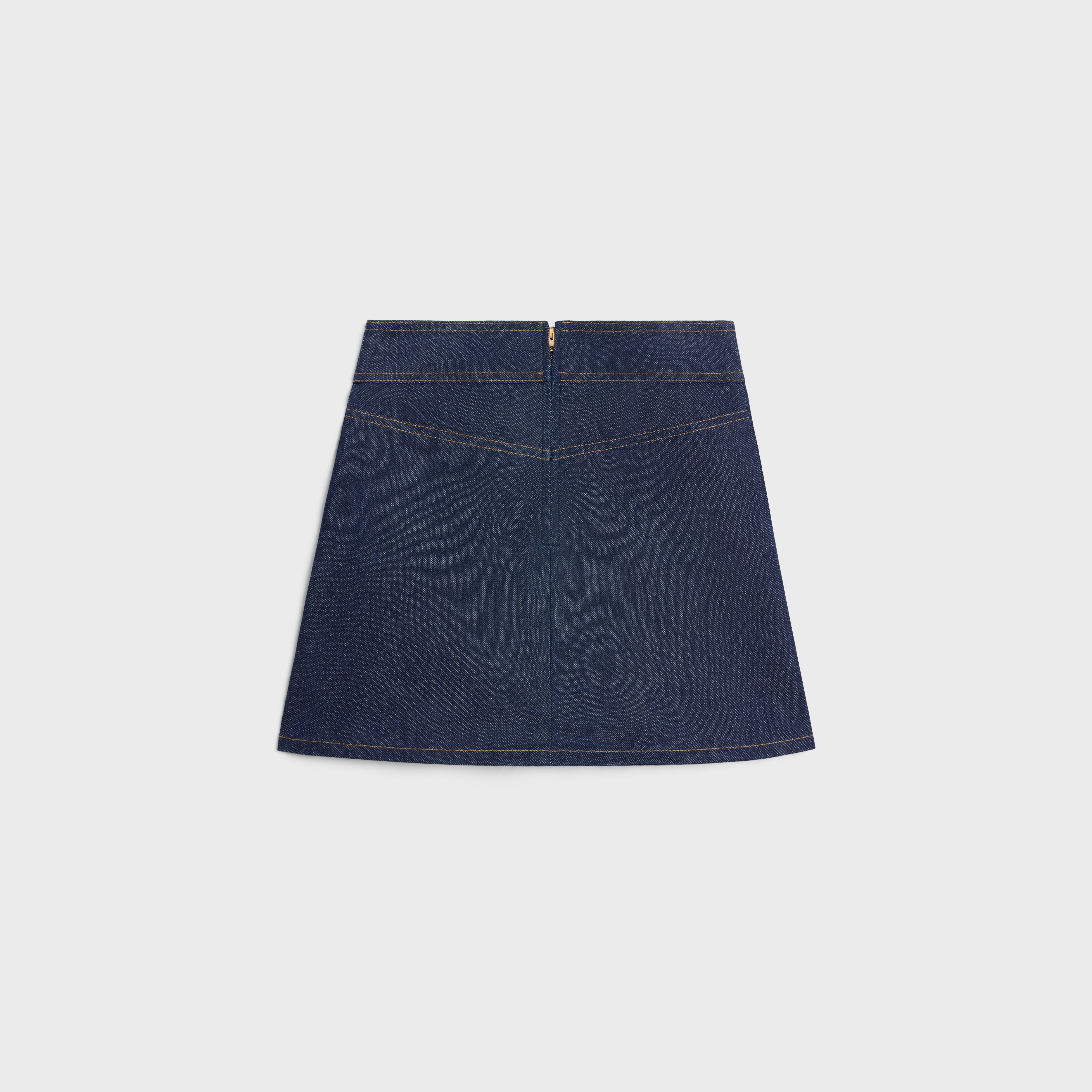 mini skirt in raw wash denim - 2
