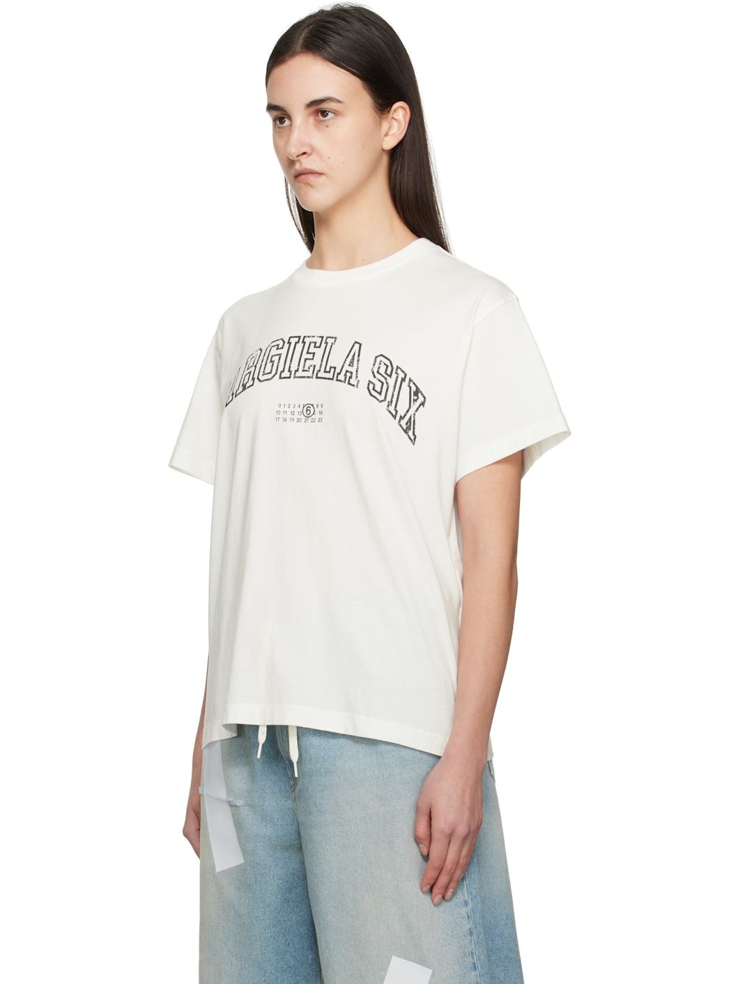 White Varsity Print T-shirt - 4