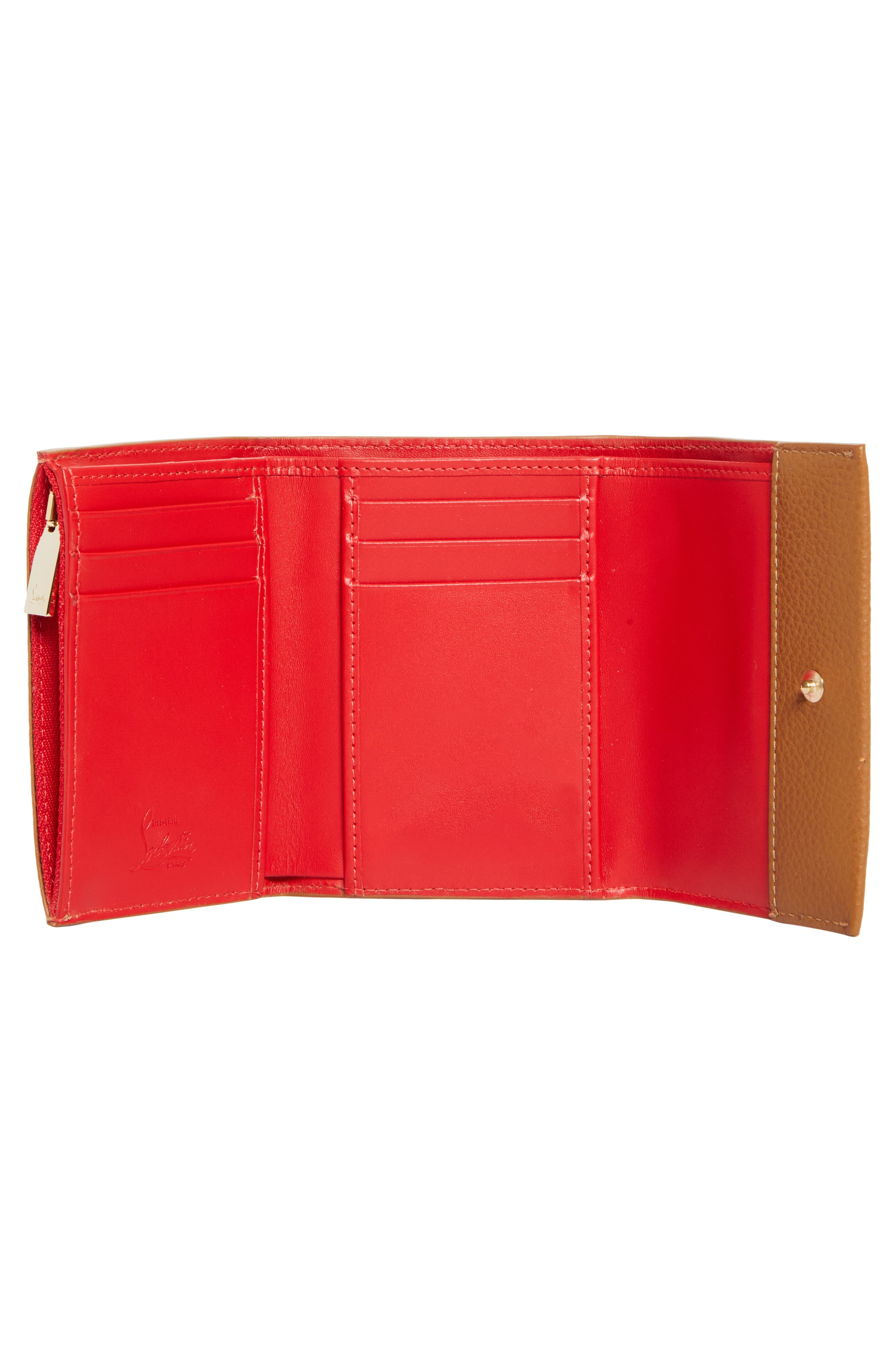 Christian Louboutin Mooncrest Compact Leather Trifold Wallet in Cuoio at Nordstrom - 2