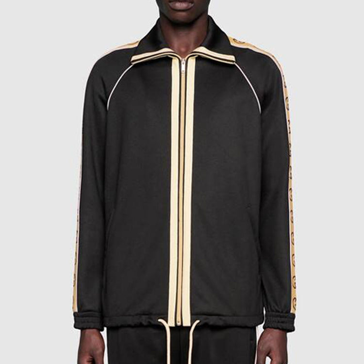Gucci SS20 Side Sleeve Logo Striped Oversized Knitted Jacket For Men Black 598861XJBZ8-1082 - 3