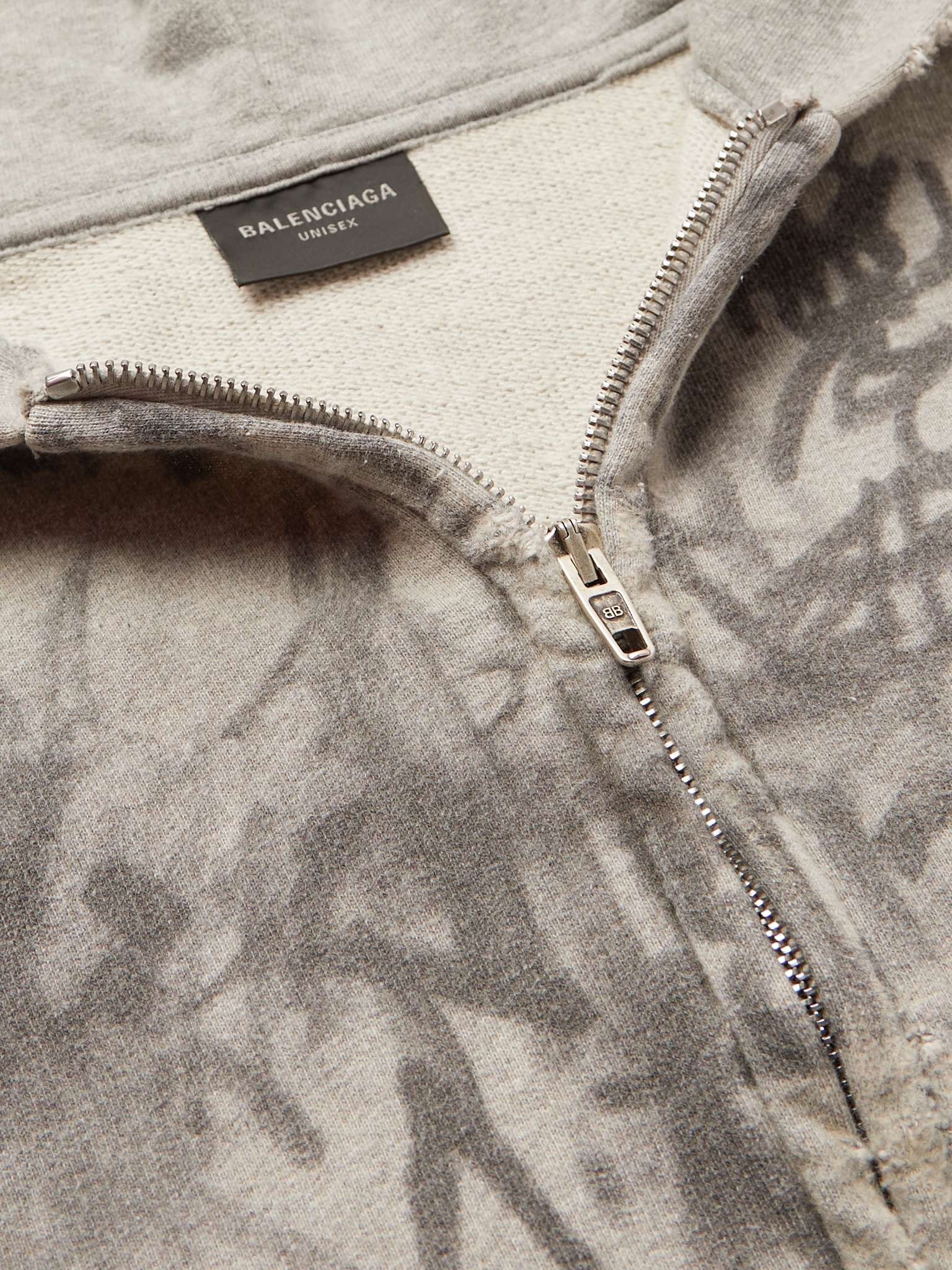 BALENCIAGA Logo-Appliquéd Distressed Printed Cotton-Jersey