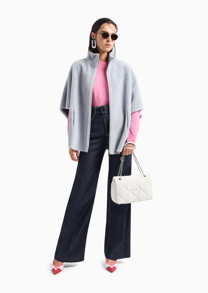 ASV J14 high-waisted wide-leg palazzo jeans in a stretch Lyocell-blend denim with contrasting stitch 4