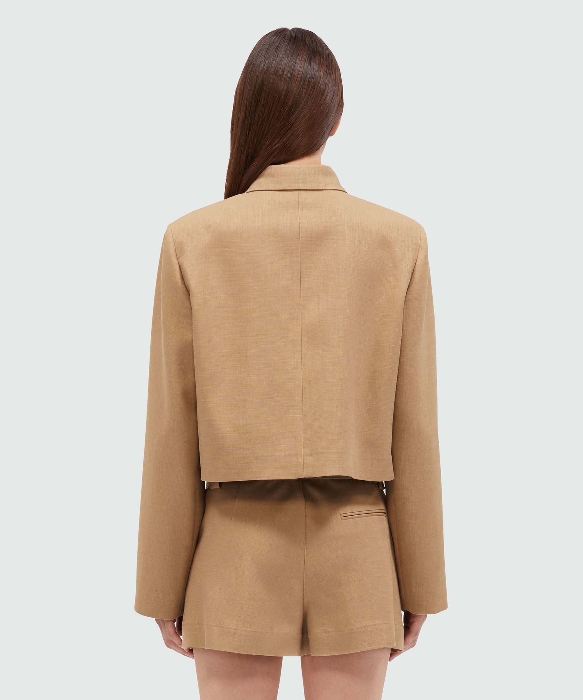 MSGM Tailoring camel flamed canvas jacket - 3