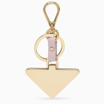 Prada Pink logo triangle key case outlook