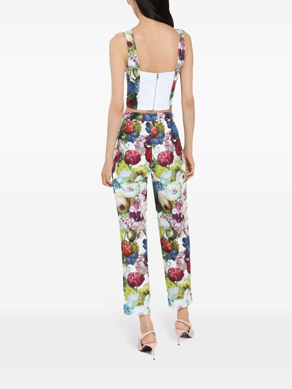 floral-print corset top - 4