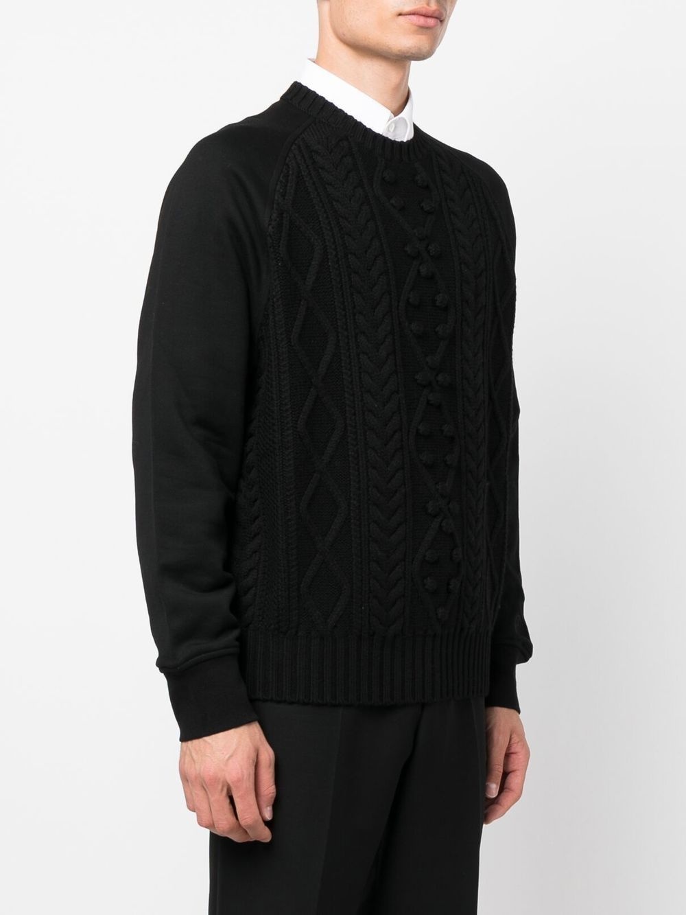 crew-neck hybrid jumper - 3