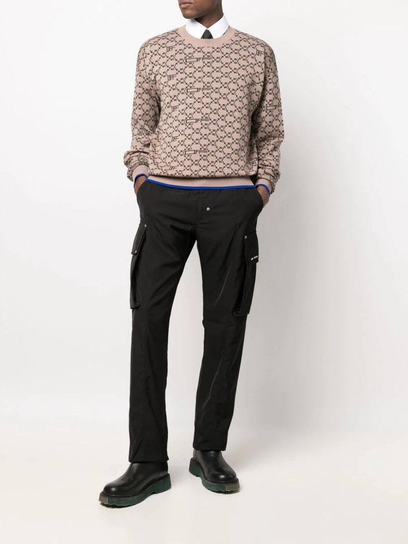 all-over monogram crew neck jumper 3