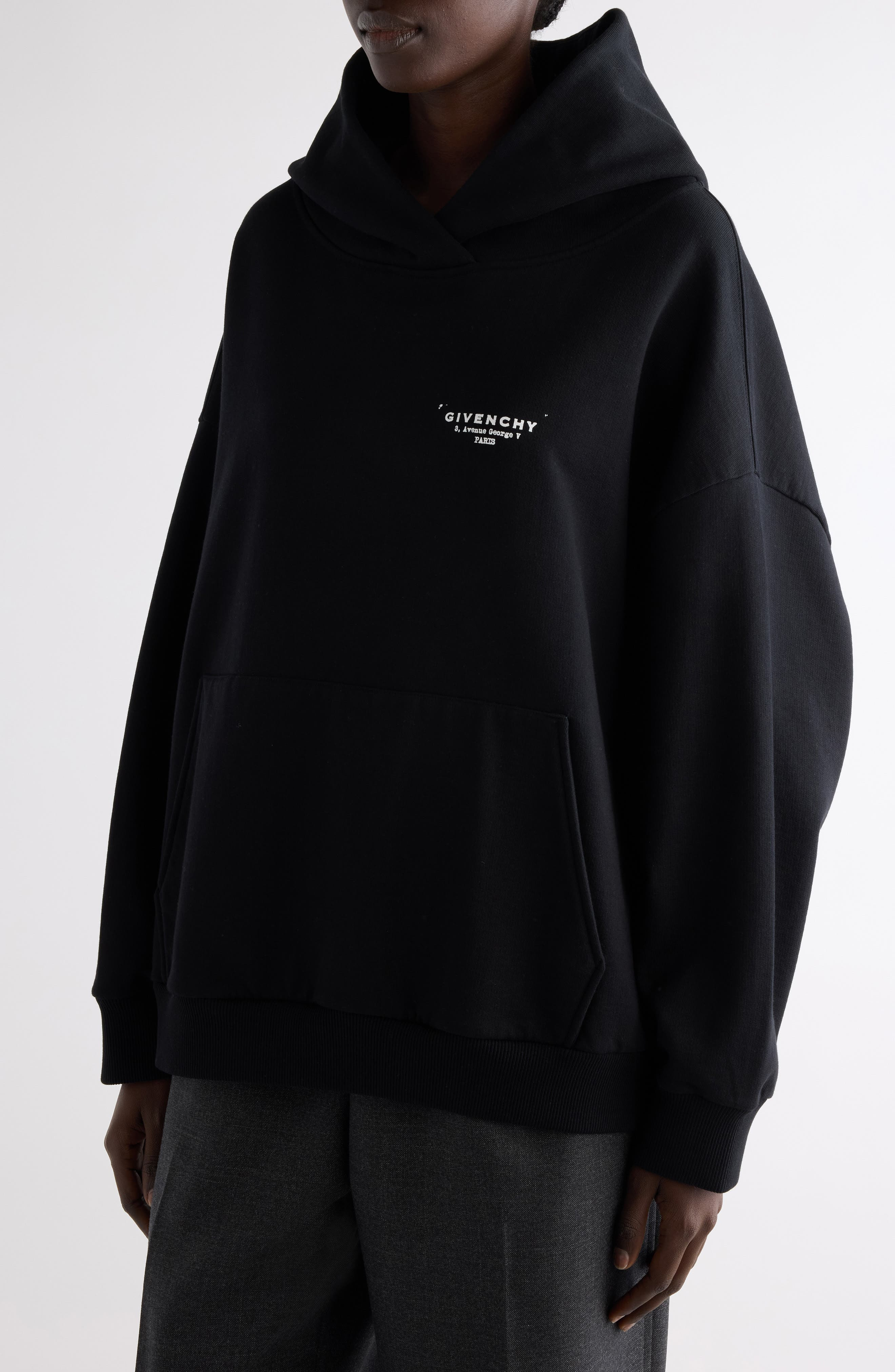 Givenchy Oversize Logo Graphic Hoodie in Black at Nordstrom - 5