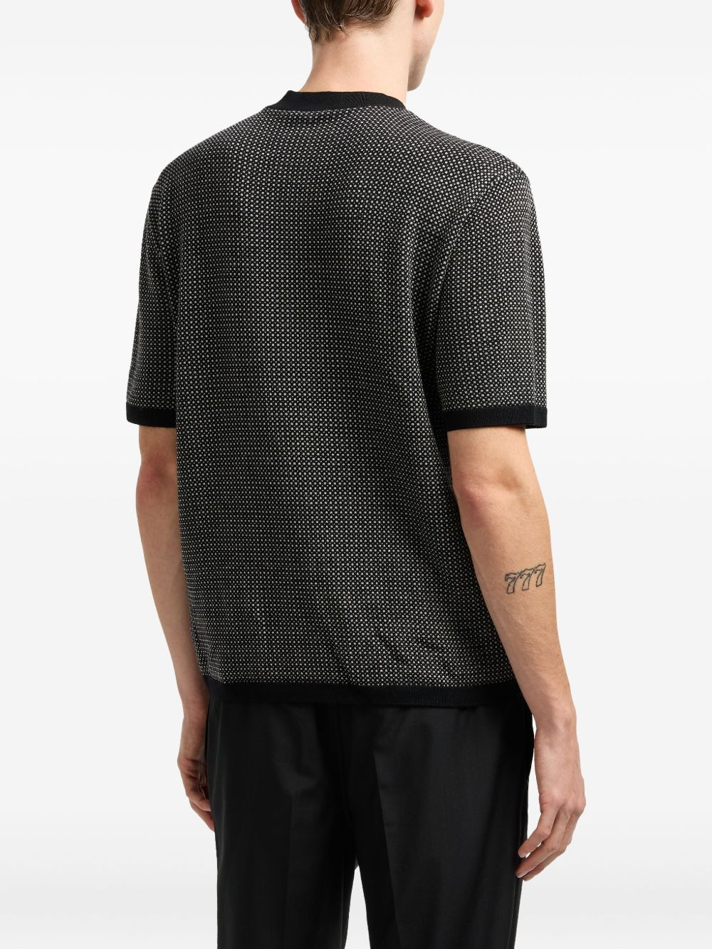 short-sleeve patterned pullover - 4