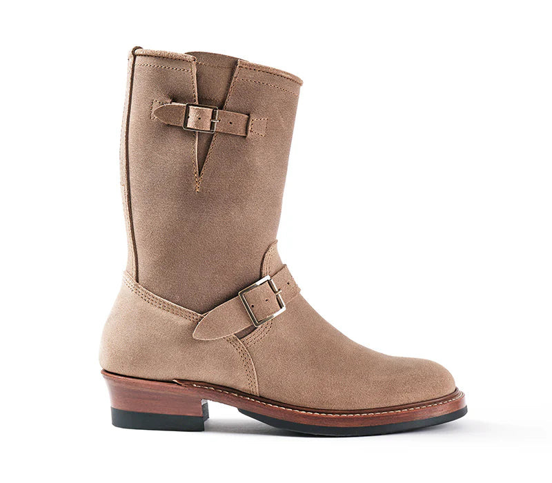 PRE-SALE LK-003 Wabash Engineer Boots Horween Leather CXL Natural Roughout - 4