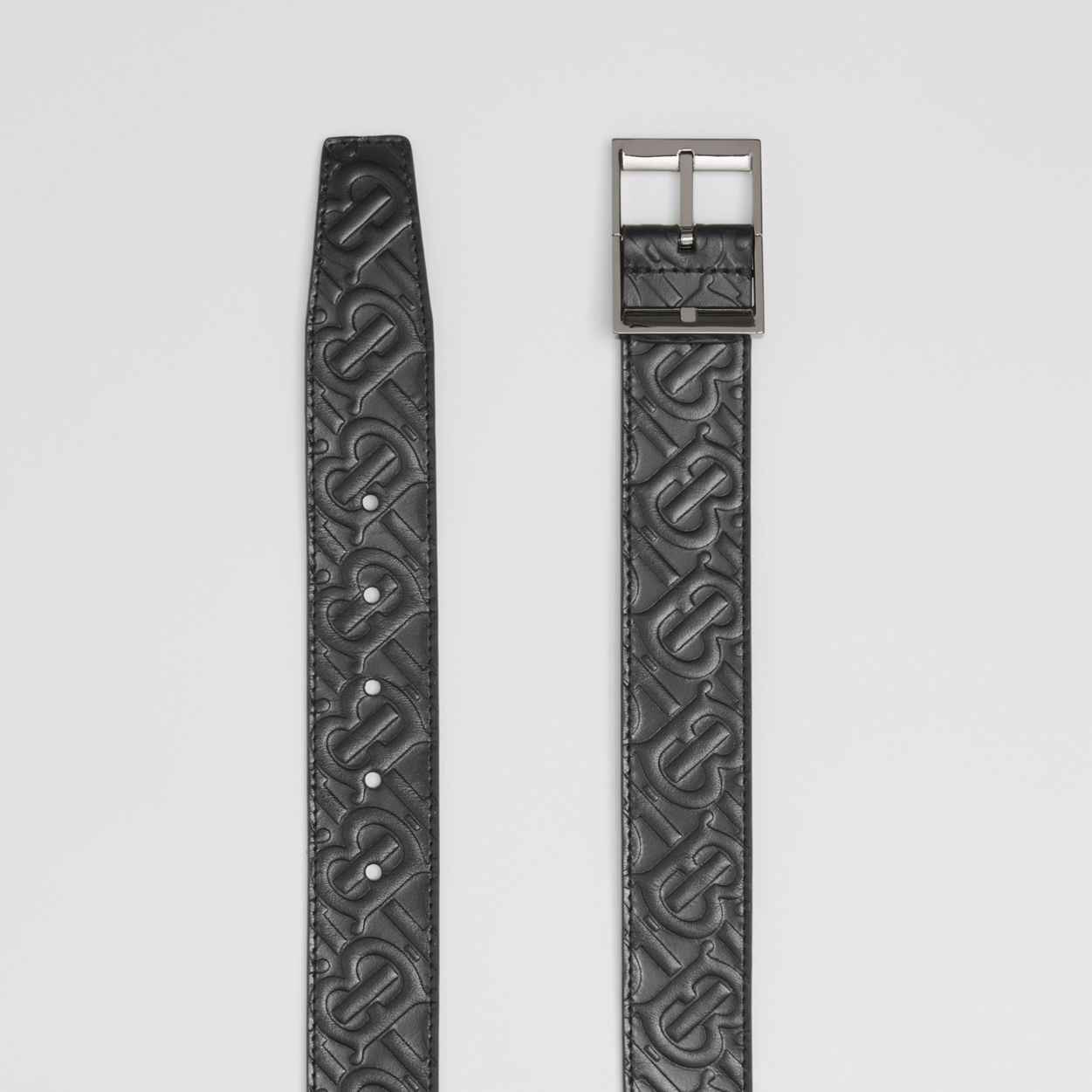 Reversible Embossed Monogram Leather Belt - 7