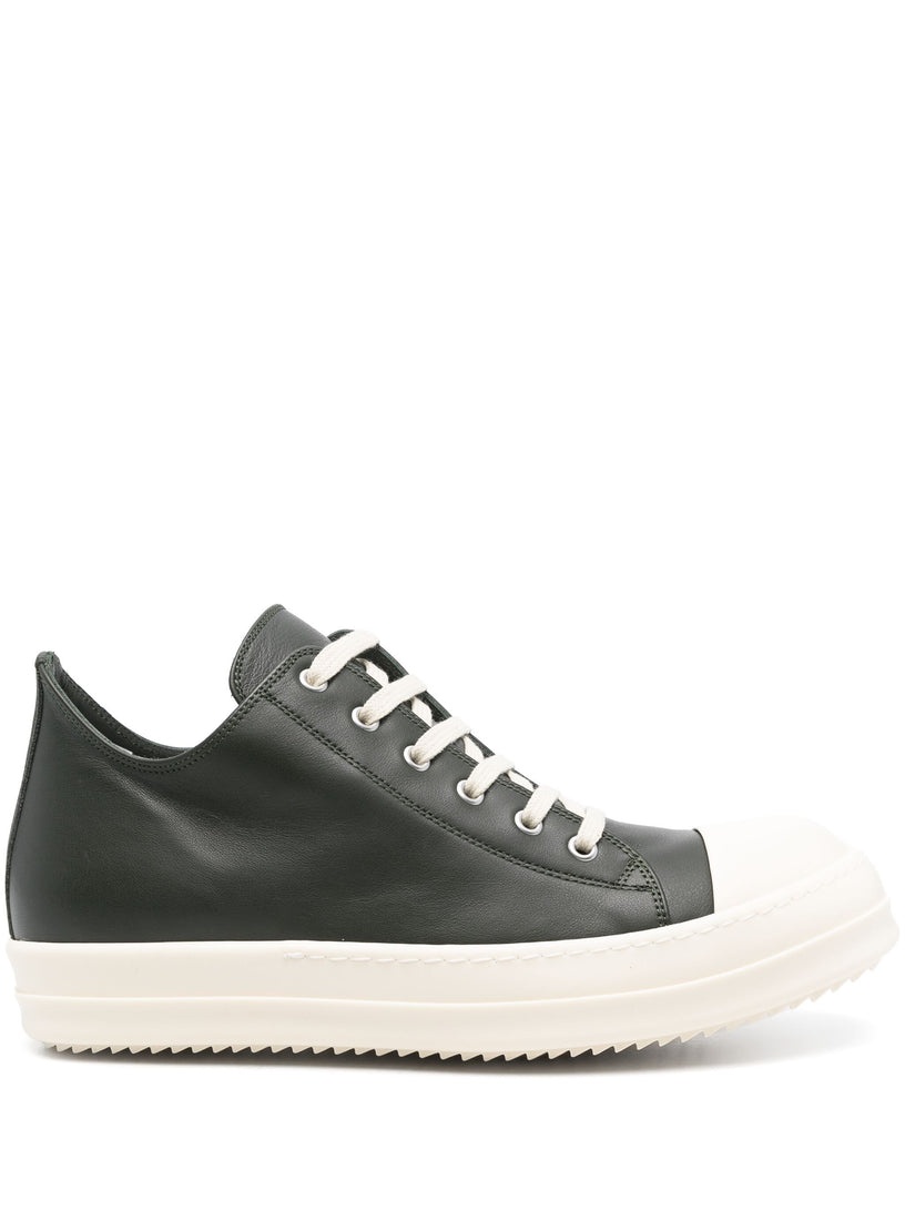 Rick Owens Men Low Sneaks In Grain Calf Leather - 1