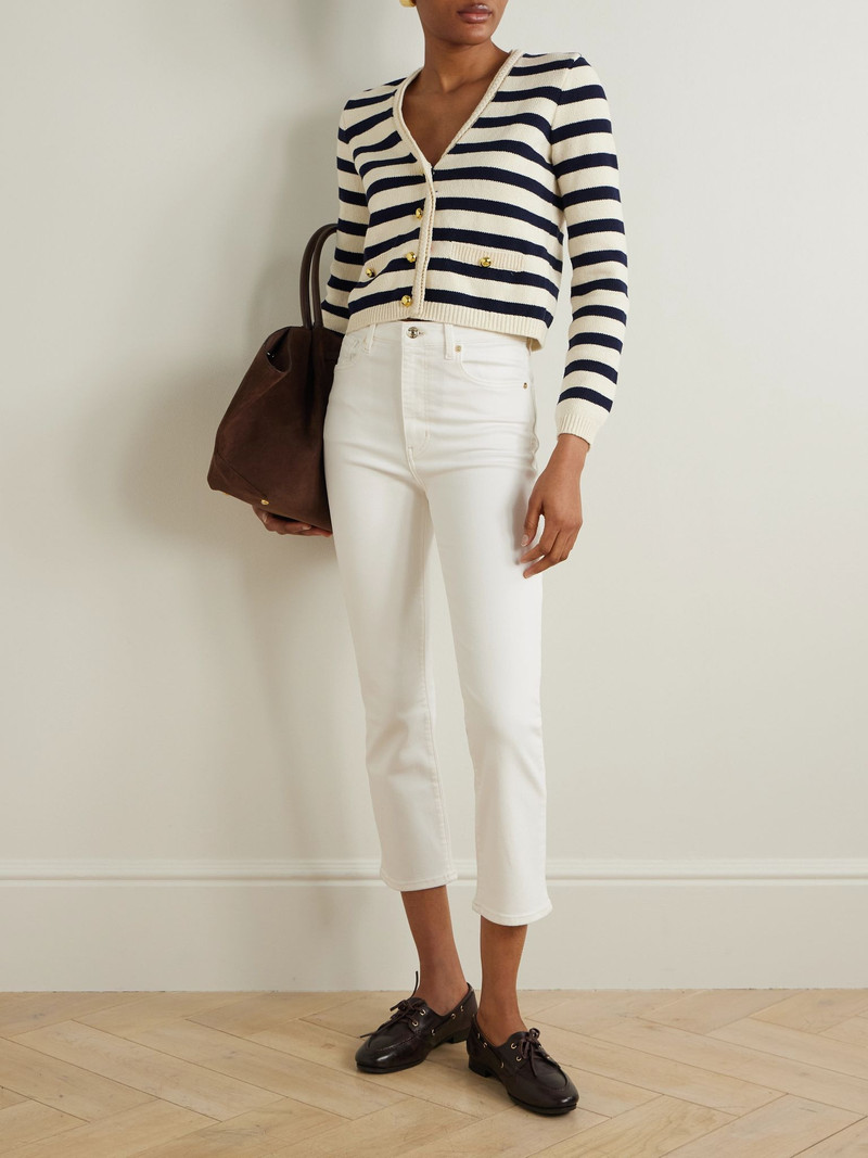 FRAME The Pencil cropped high-rise slim-leg jeans White outlook