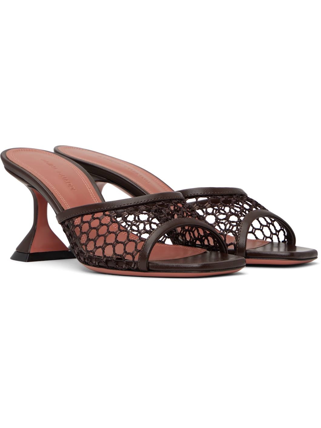 Brown Lupita Net 70 Heeled Sandals - 4