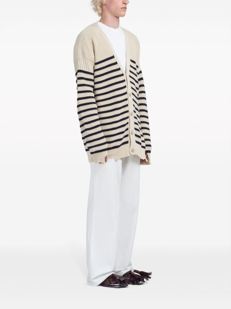 Marni striped V-neck cardigan outlook