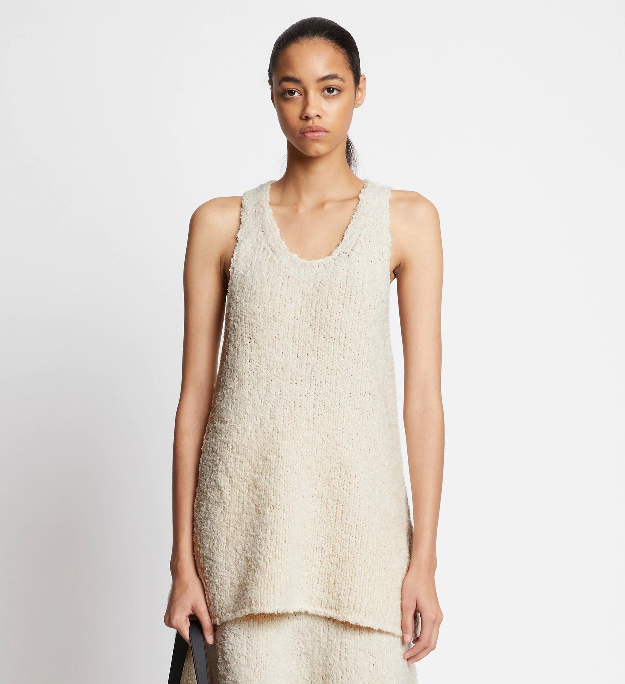 Frayed Cotton Knit Tank - 2