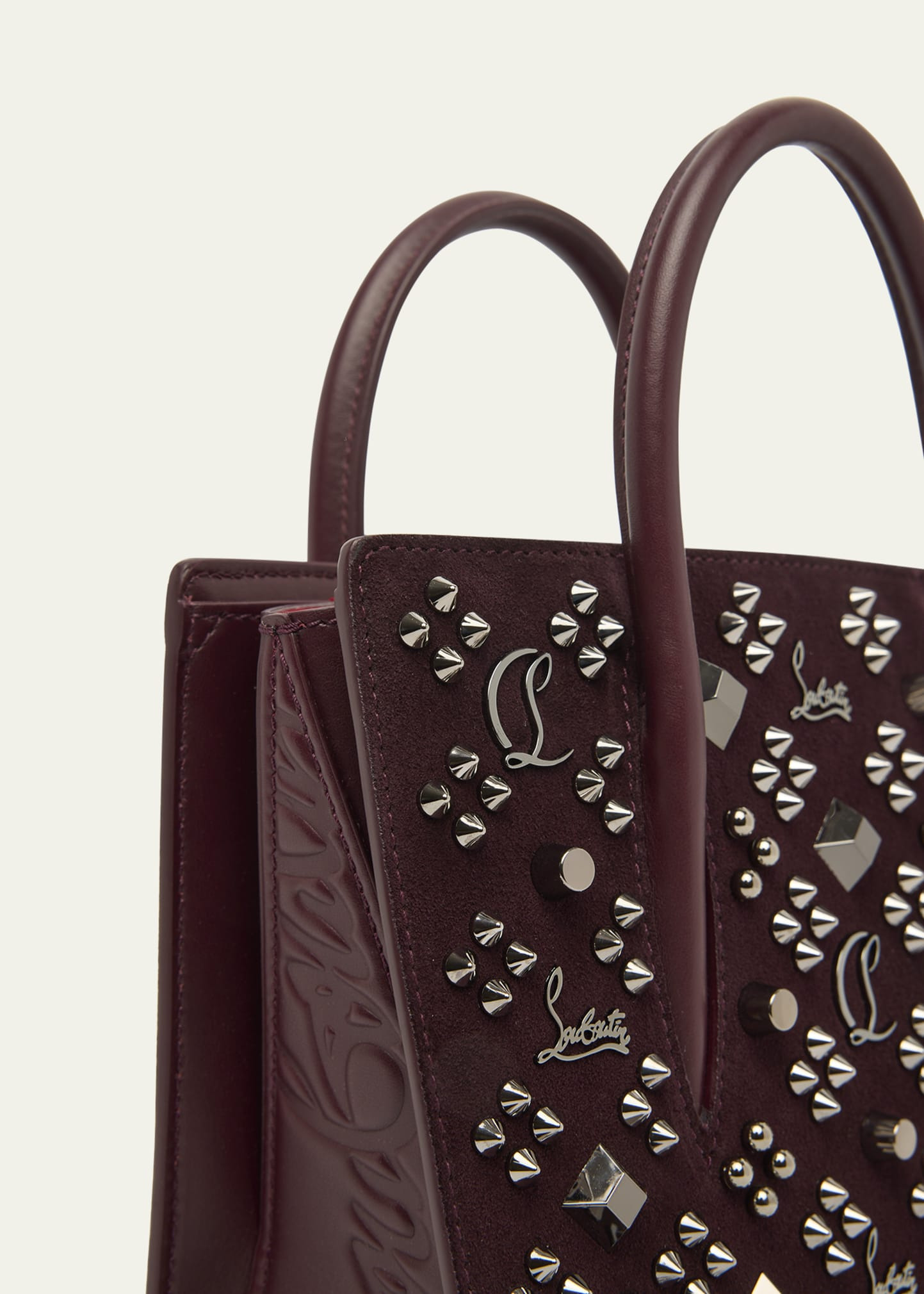 Paloma Mini Top-Handle Bag in Loubinthesky Suede - 4