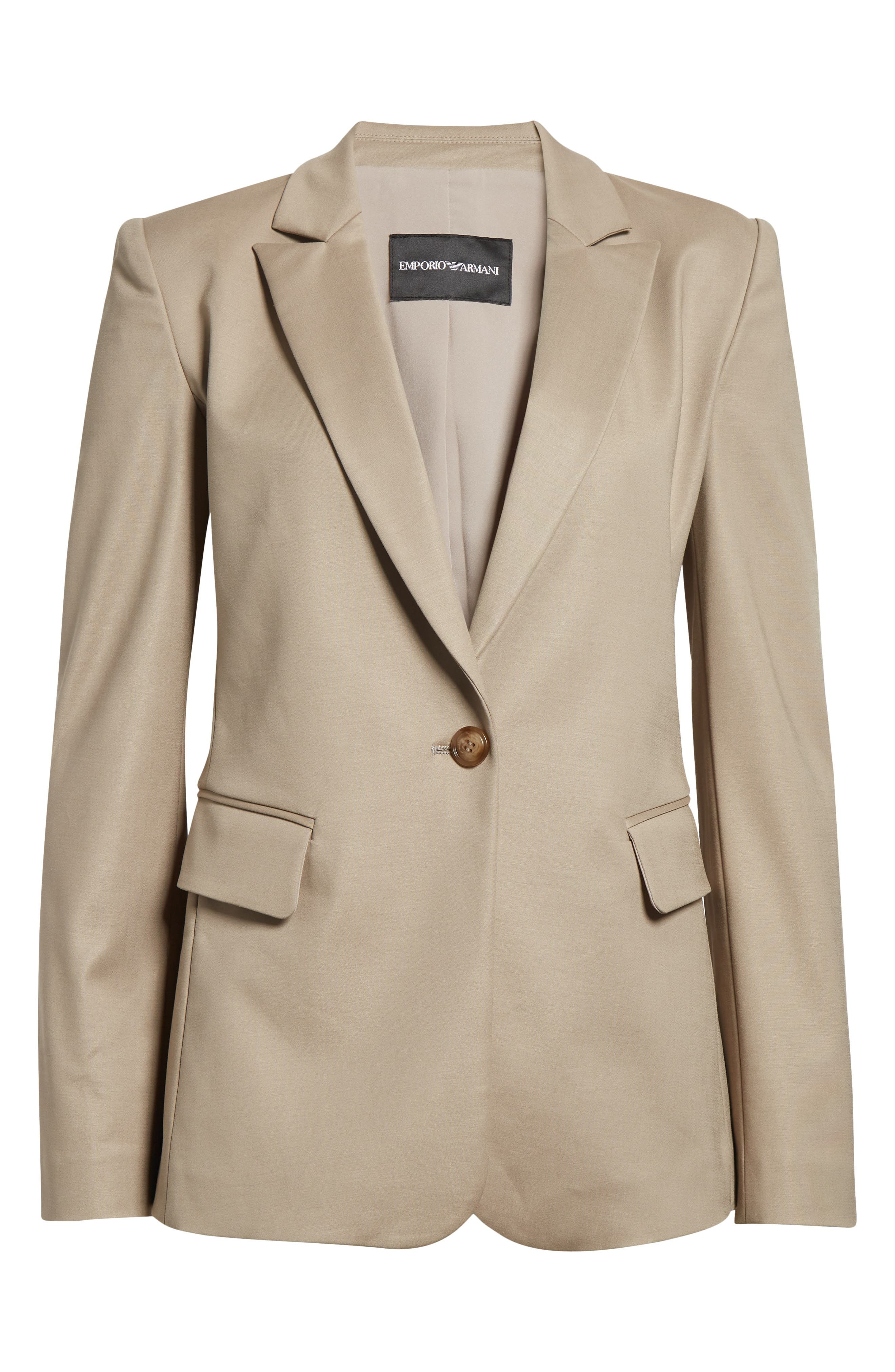 Emporio Armani Cotton Couture One-Button Blazer in Sand at Nordstrom - 7