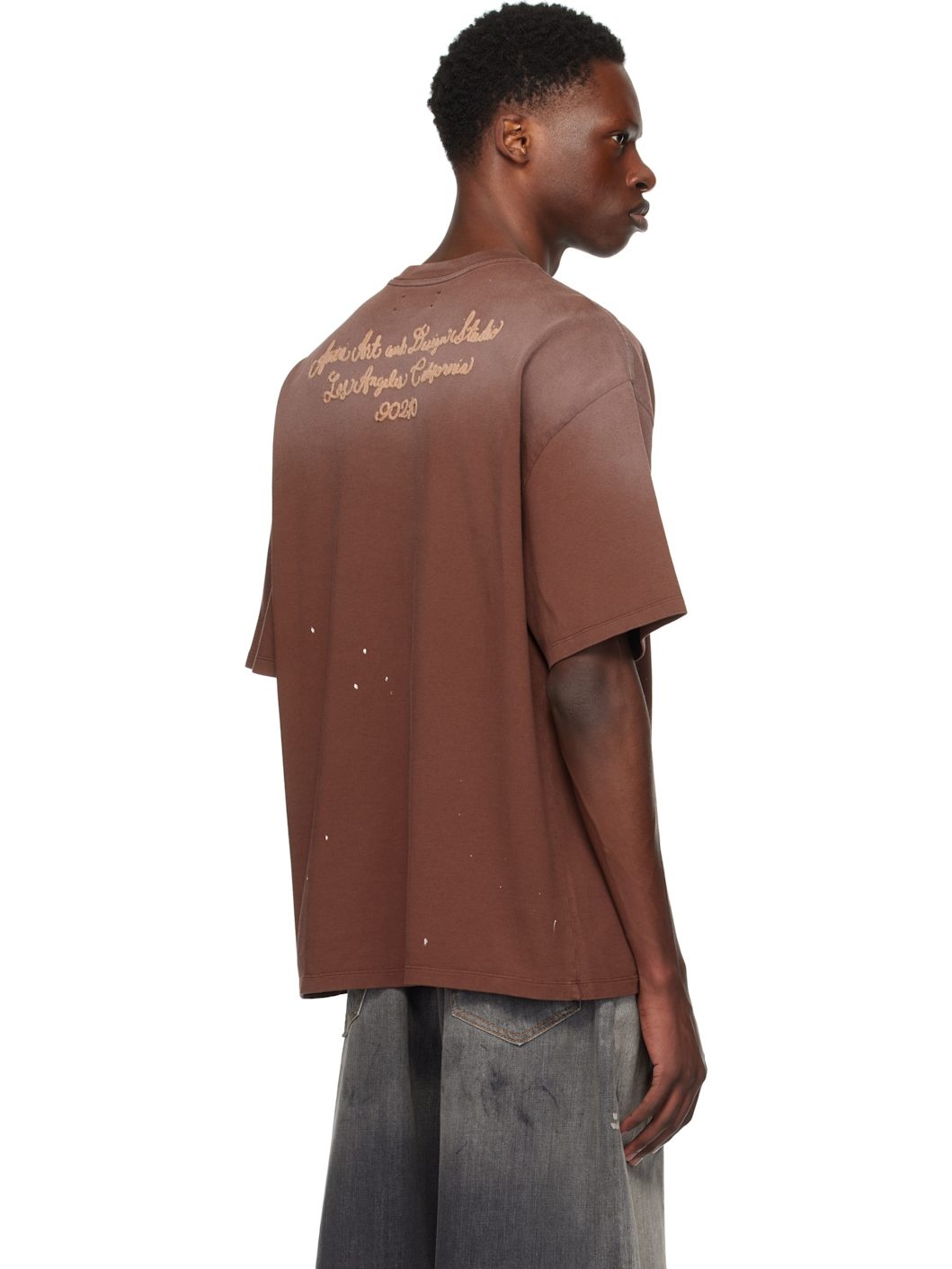 Brown 'AMIRI Design Studio' T-shirt - 3