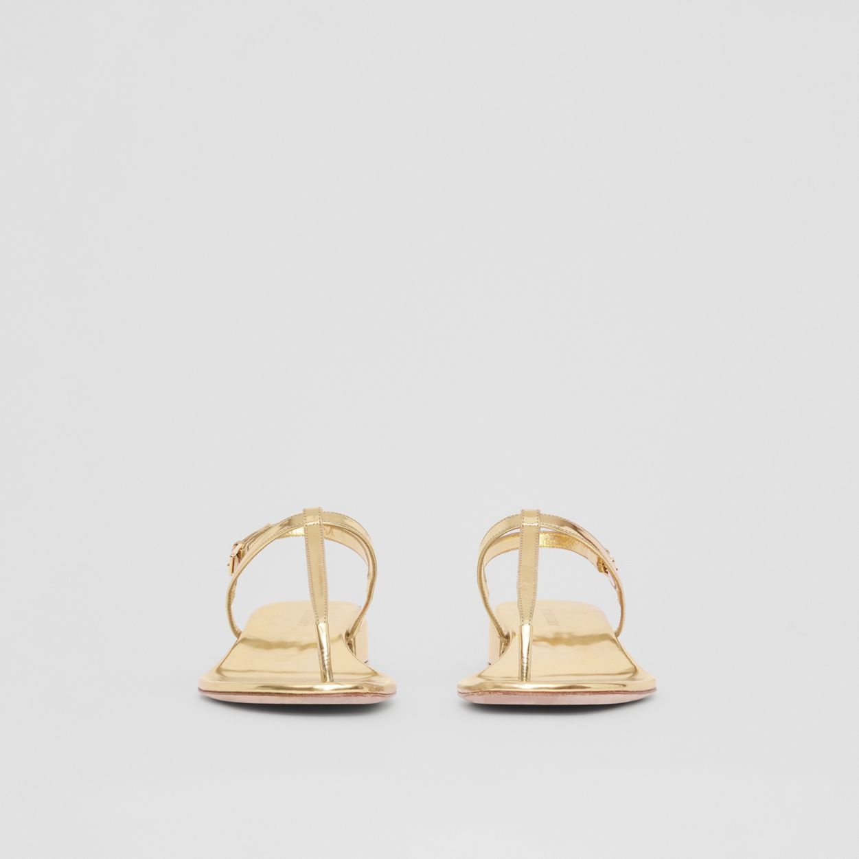Metallic Leather Sandals - 4