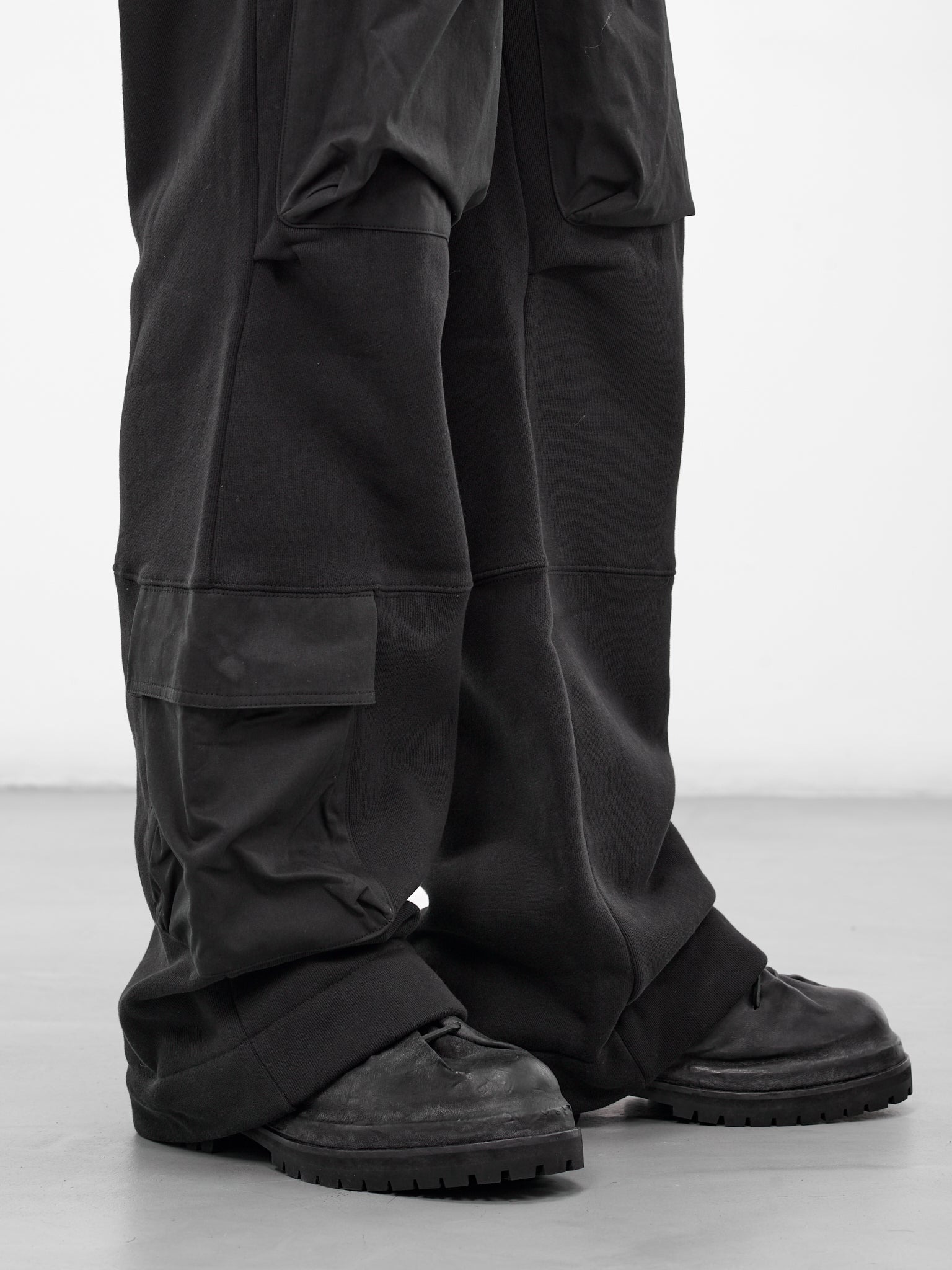 Black Wide Leg Utility Sweatpants - 4