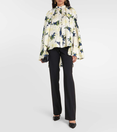 Oscar de la Renta Floral cotton-blend blouse outlook