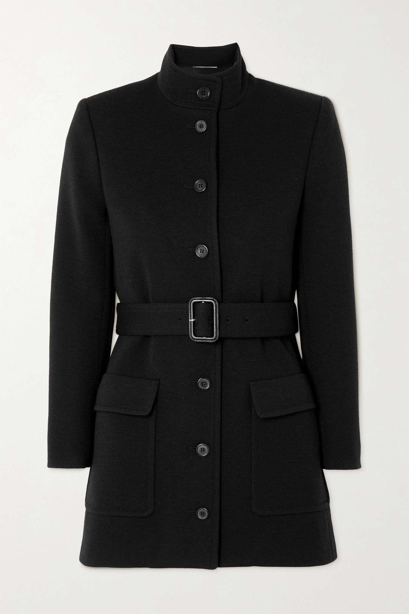 Belted wool-blend jersey jacket - 1