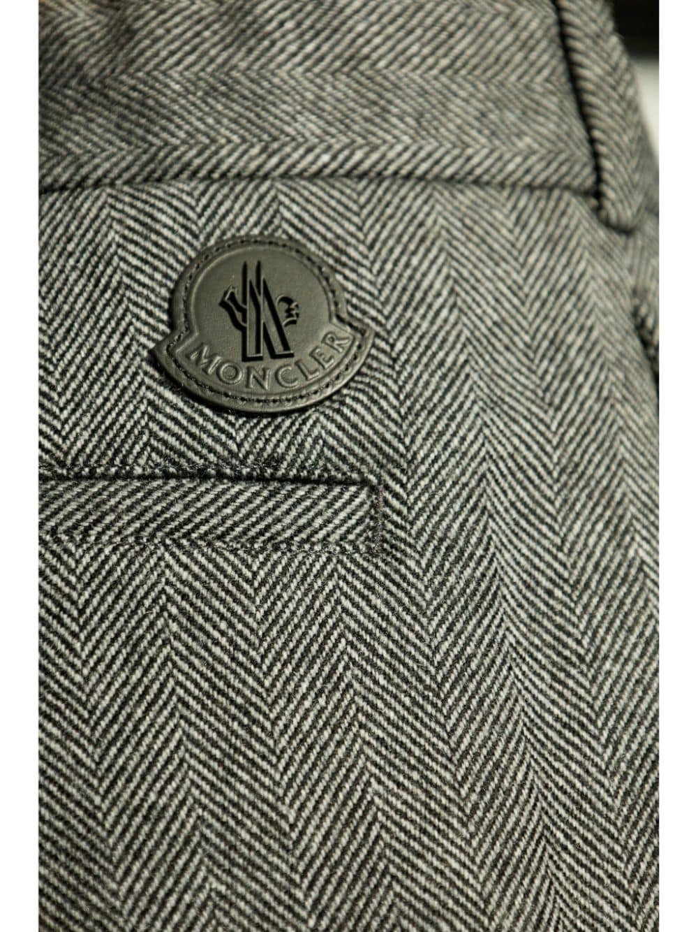 herringbone pattern tailored trousers - 5