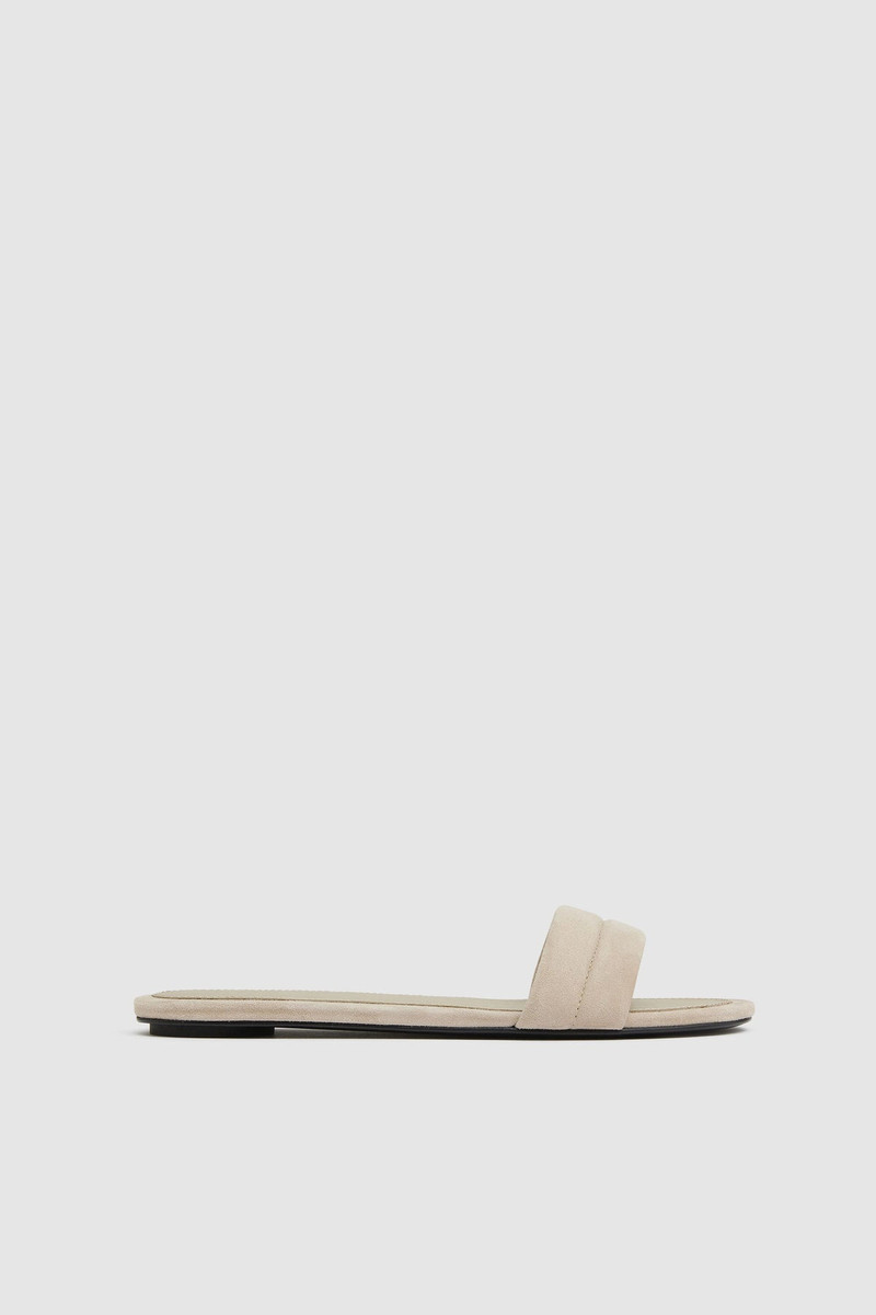Suede Stitch Detail Slide - Rock 1