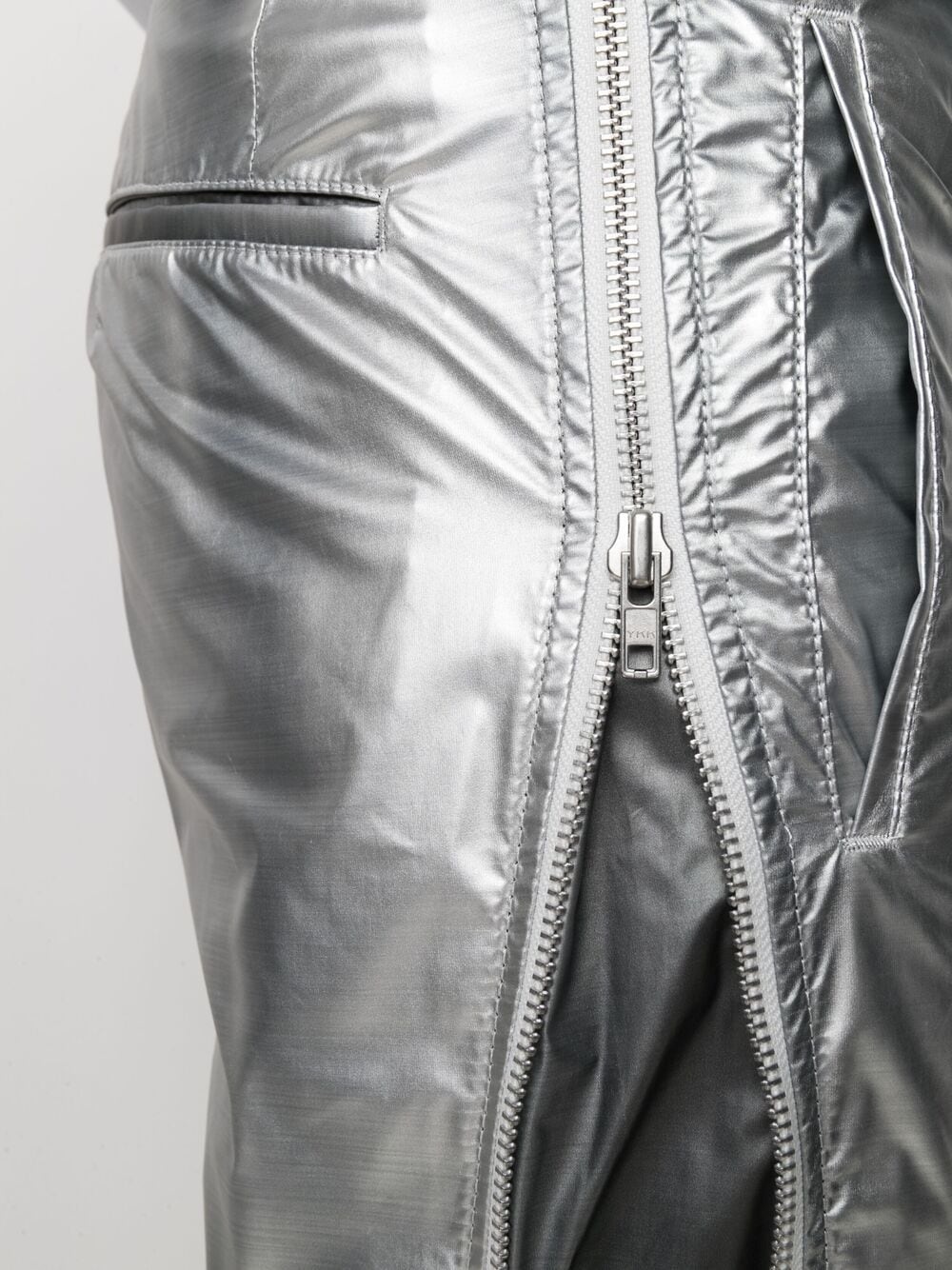 slim-fit metallic trousers - 5