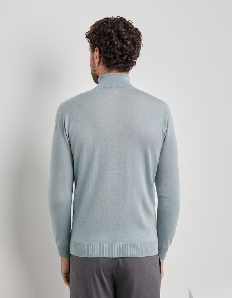 CANALI NUVOLA BRIANZA GREEN SEAMLESS PURE WOOL TURTLENECK 4