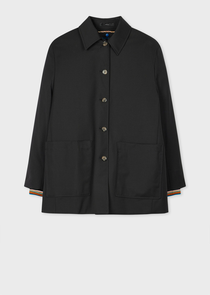 Women's Black 'Storm System' Wool Work Jacket With Detachable Gilet 1