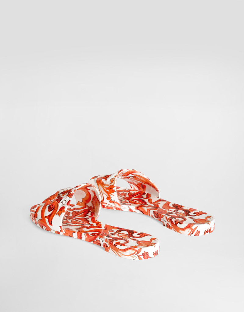 Dolce & Gabbana Majolica-print rubber beachwear slides outlook