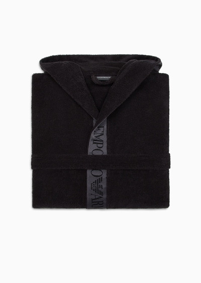 EMPORIO ARMANI Terrycloth bathrobe with Logotape band outlook