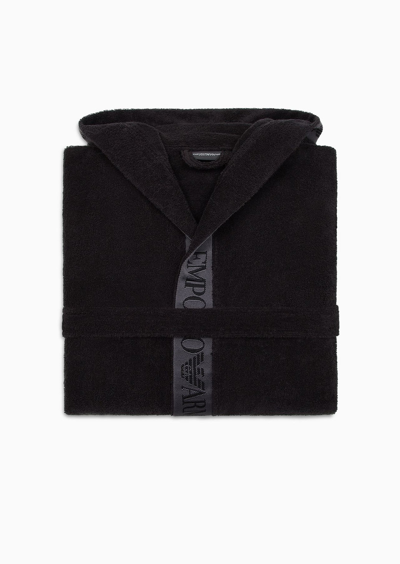 EMPORIO ARMANI Terrycloth bathrobe with Logotape band outlook