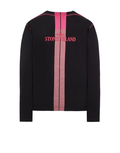 Stone Island 20749 COTTON JERSEY 'INVERSE STRIPE THREE' PRINT_ GARMENT DYED BLACK outlook