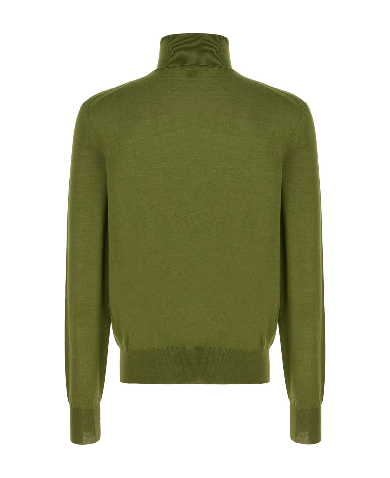 Olive Green Wool Blend Sweater - 2